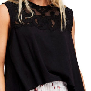 Meant To Be Embroidered Asymmetrical Top  - Black